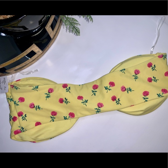 NWT FOREVER 21 XL Strapless Rose Print Bikini Top - Picture 6 of 9